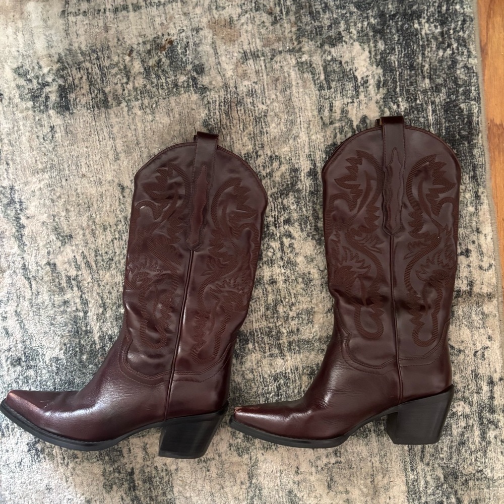 Jeffrey Campbell Elegant Red/Brown Western Boots